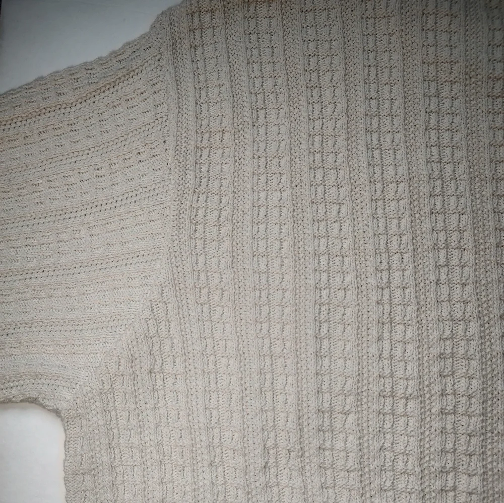 Bill Blass Vintage Sweater Men Cotton Cream Pullover Knit Crew Neck USA Ivory L - Picture 14 of 16